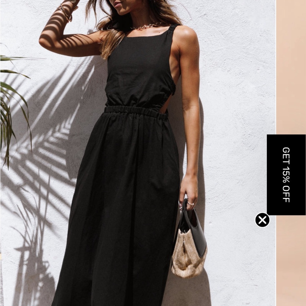 Petal and pup black linen dress